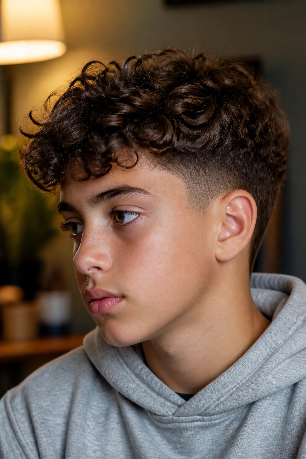 Close-up of boy with scissor-tapered soft edges