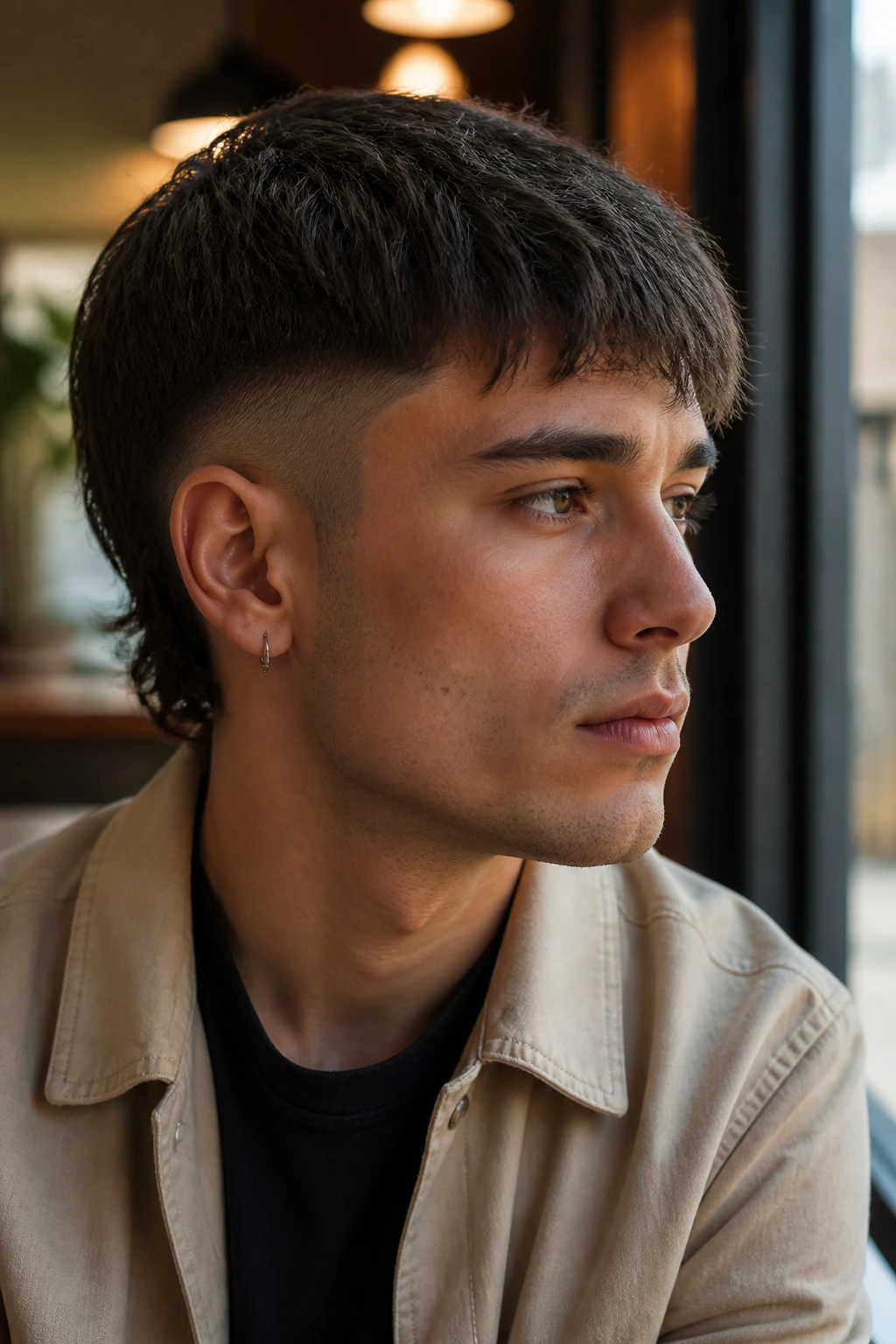 Person with shadow fade and choppy fringe