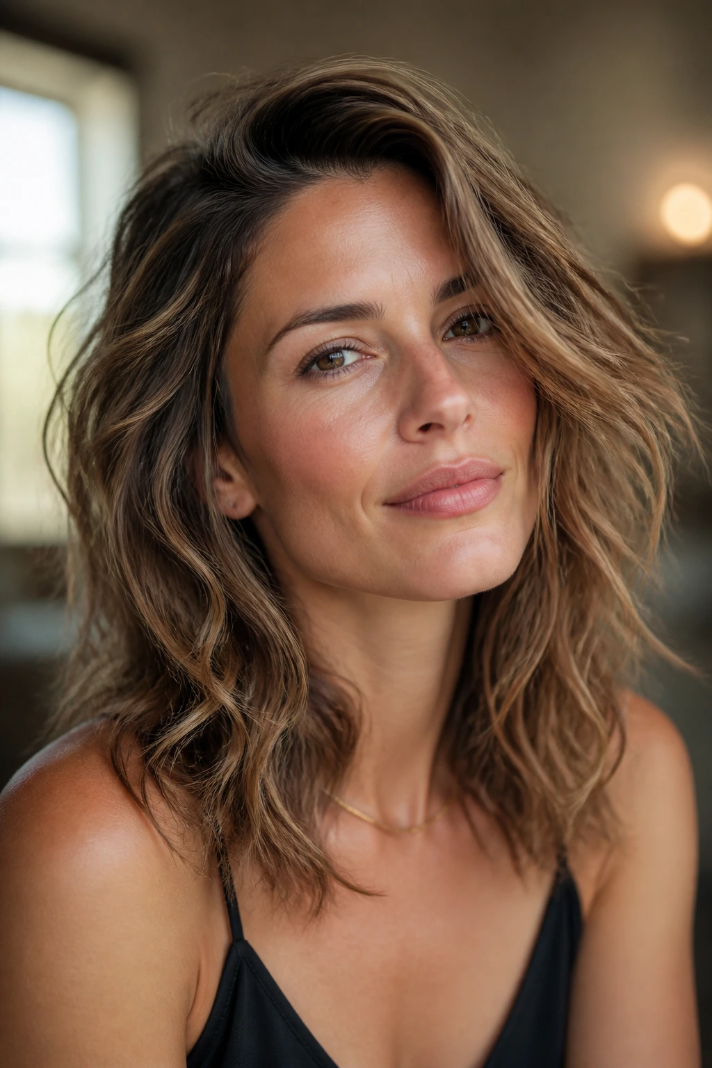 Portrait showing how hairstyle shape interacts with texture on a real person