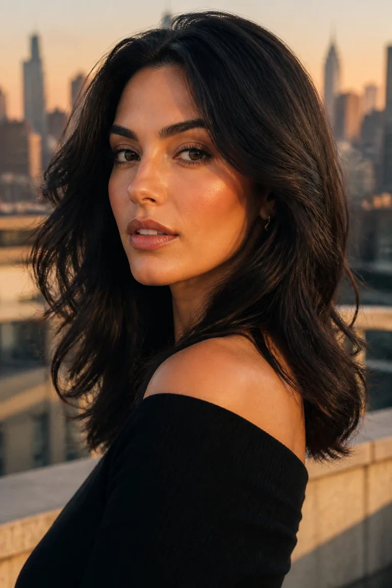18 Hairstyles for Dark Hair and Square Faces