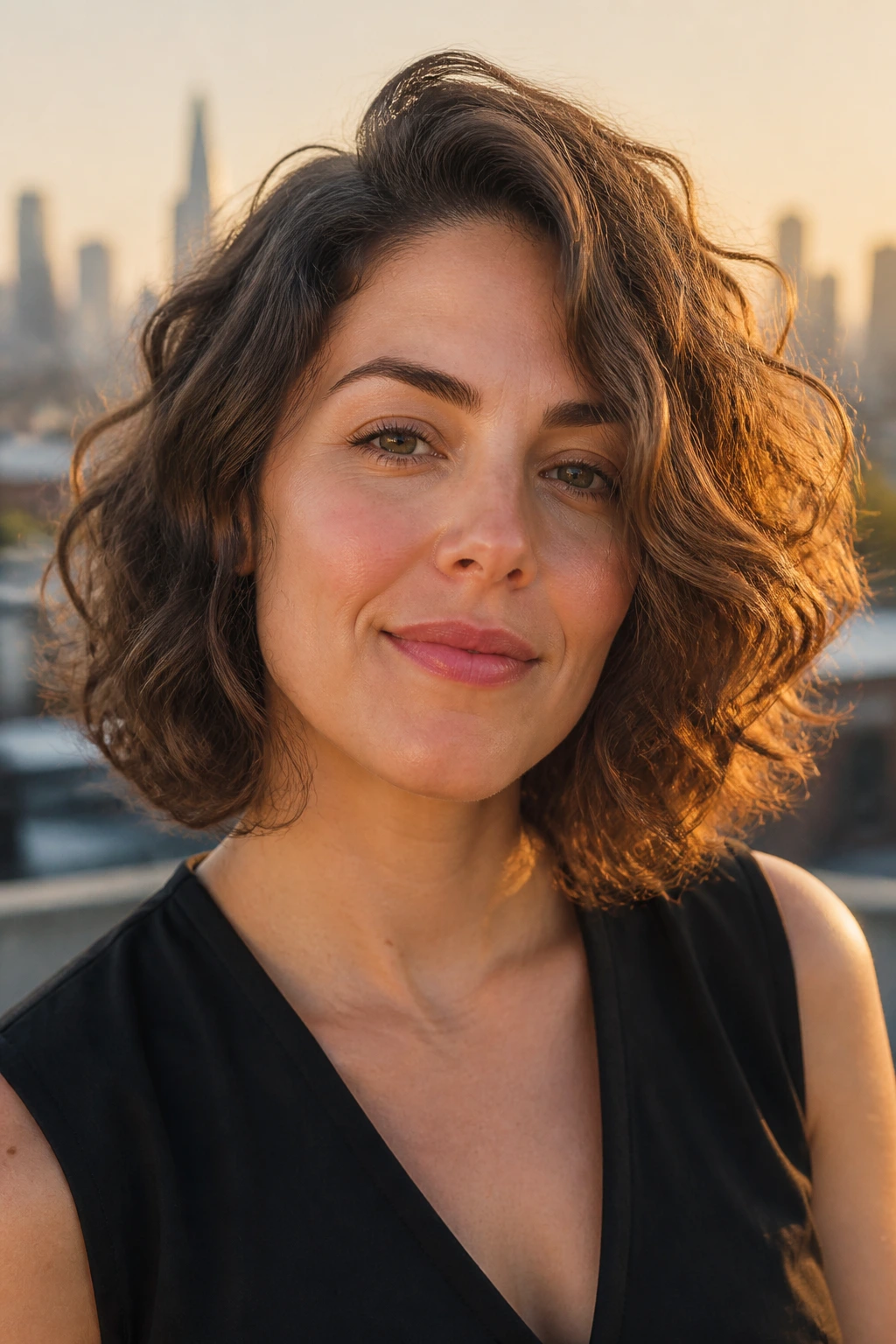 Close-up of shaped lob with a soft side flip on a real woman