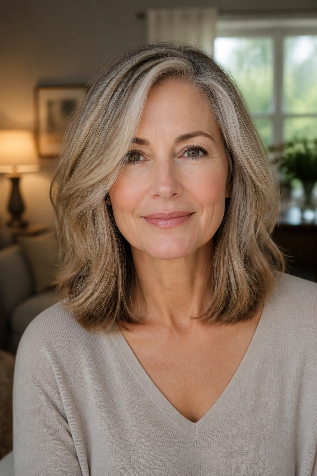 Close-up of a woman with shoulder-length hair showing shape and movement