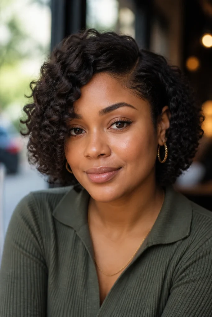 28 Tight Curls for Black Hair and Round Faces