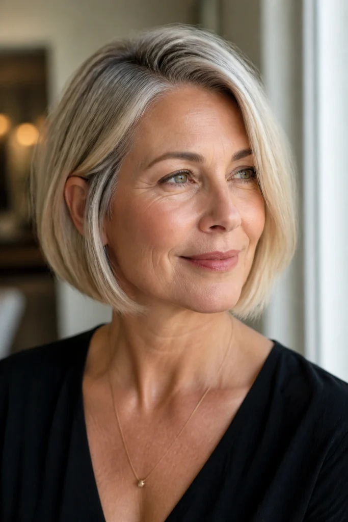 18 Chin Length Haircuts for Women Over 50 with Fine Hair