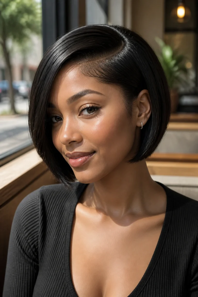 25 Black Bobs for Fine Hair and Oval Faces