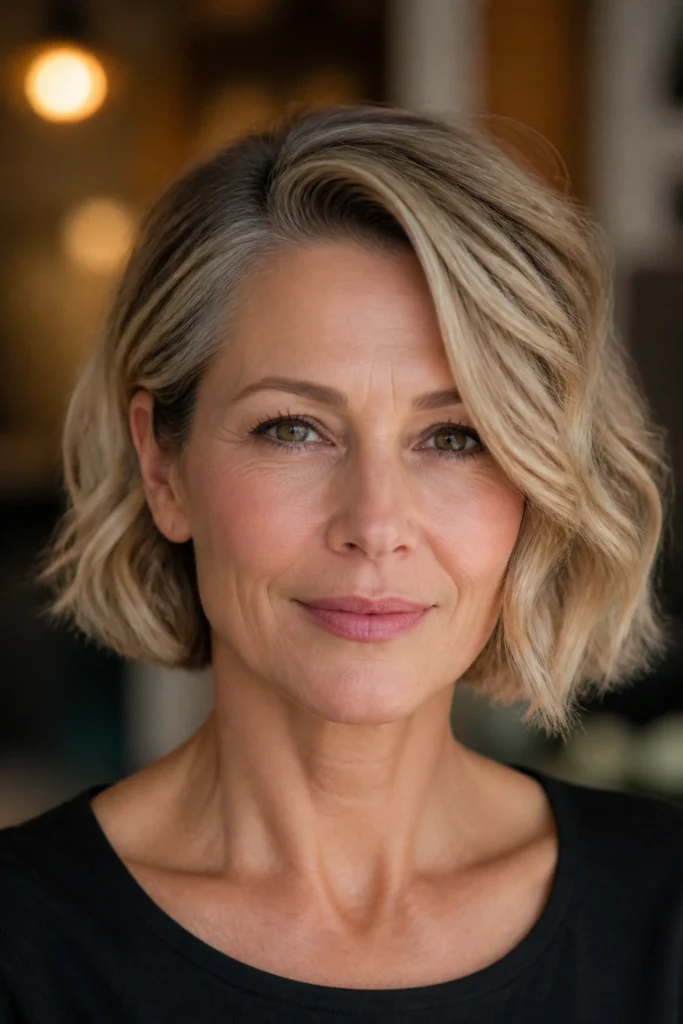 25 Soft Wavy Bobs for Older Women and Heart-Shaped Faces