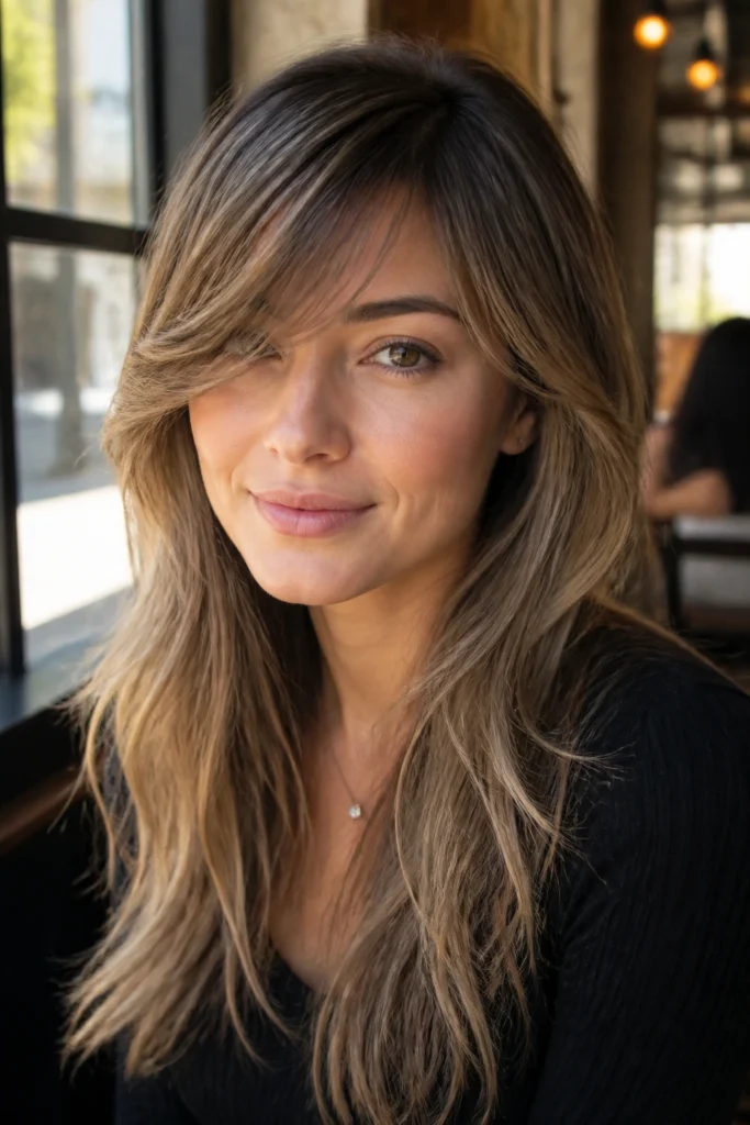25 Textured Layers with Bangs for Long Hair