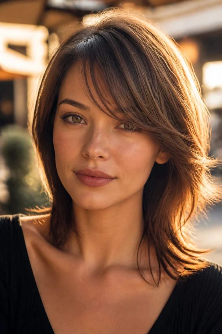 25 Feathered Bangs for Thin Hair and Heart-Shaped Faces