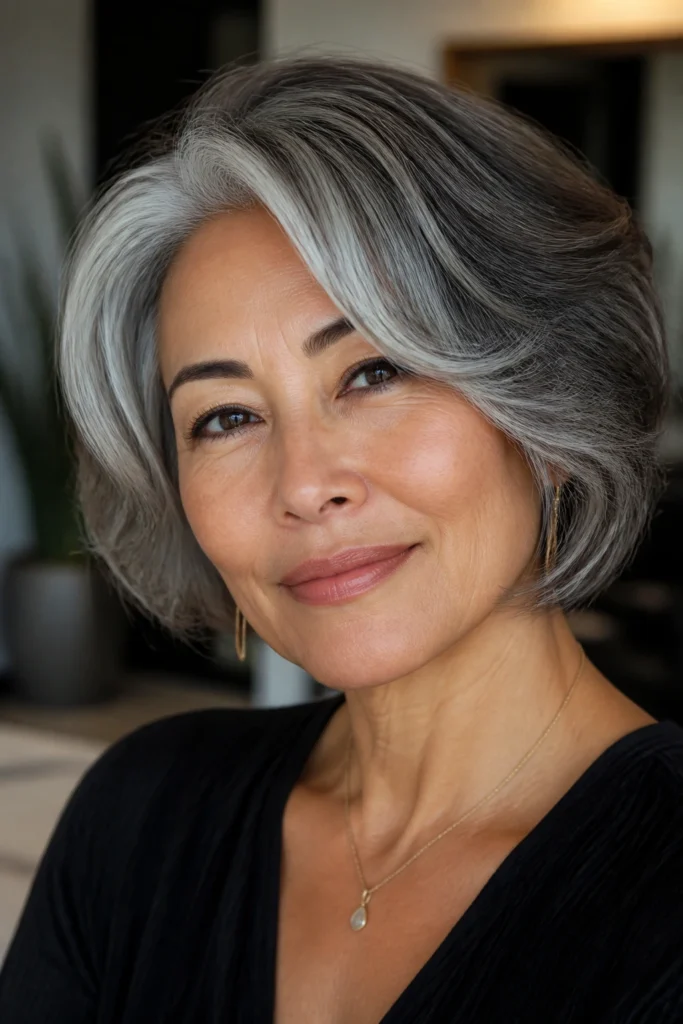 30 Going Gracefully Gray Hairstyles for Dark Hair