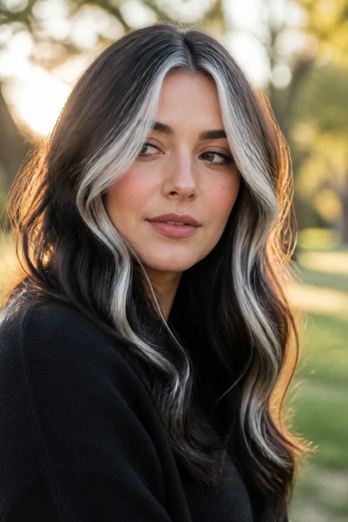 28 Brunettes Gray Hairstyles for Cool Skin Tones