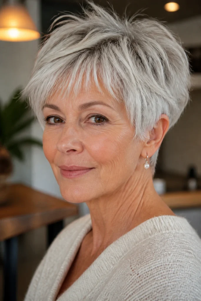 22 Messy Pixie Cuts for Women Over 60 with Fine Hair