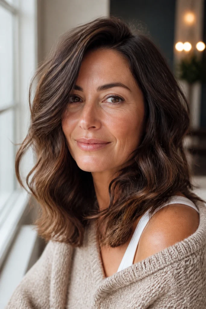 22 Messy Waves for Frizzy Hair and Square Faces