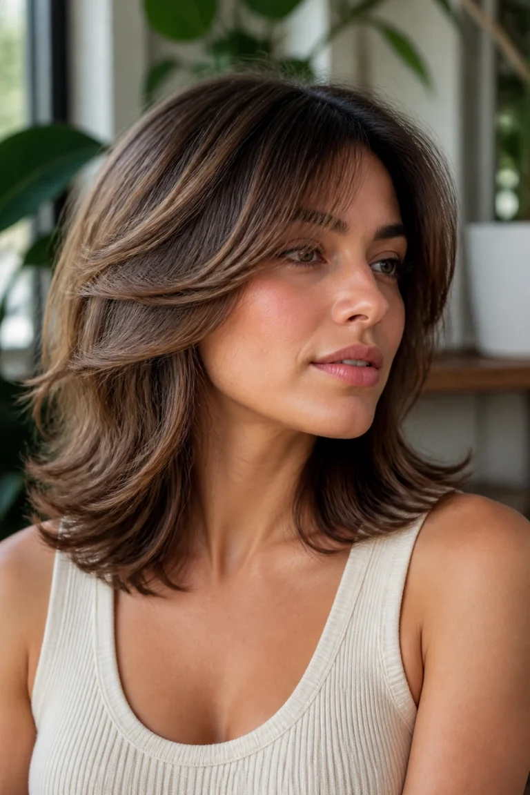 25 Feathered Layered Haircuts for Medium Hair