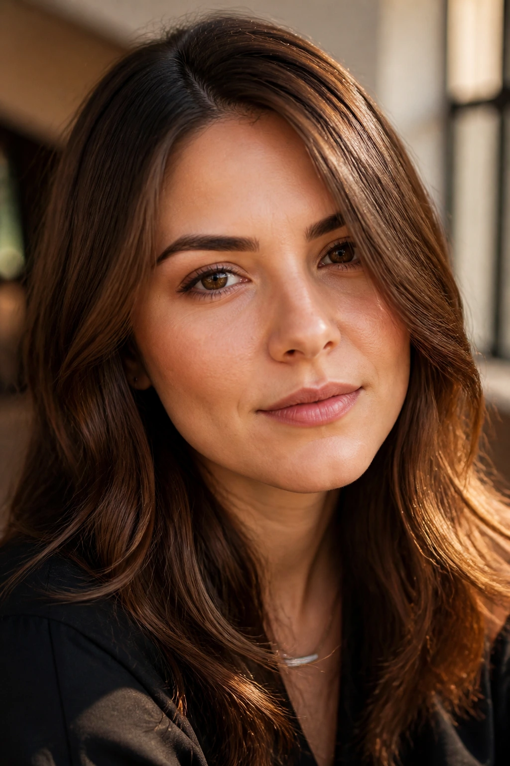Portrait highlighting soft corners and diagonal hair to flatter square faces