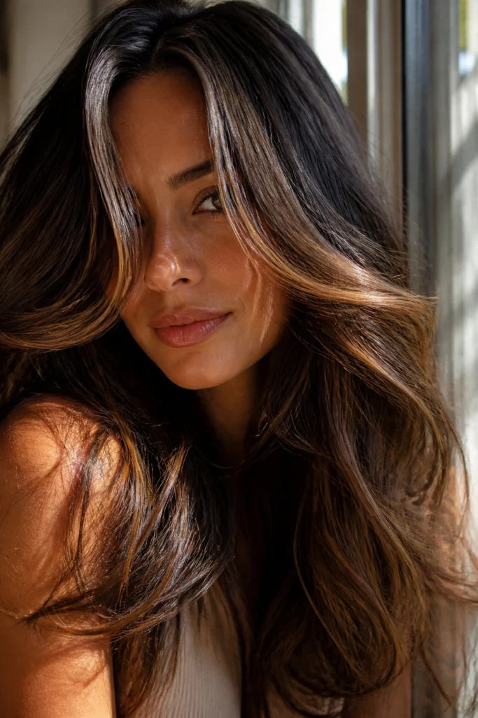 28 Natural Looking Brunettes Highlights for Tan Skin