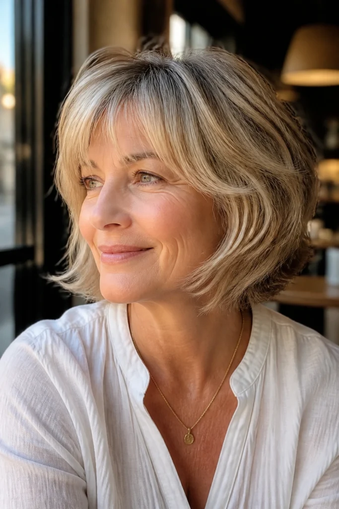 25 Wavy Bobs with Bangs for Older Women