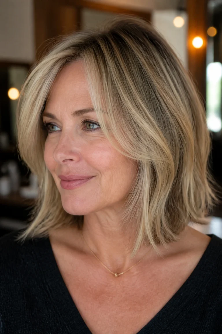 25 Shoulder Length Fine Hairstyles for Women Over 40