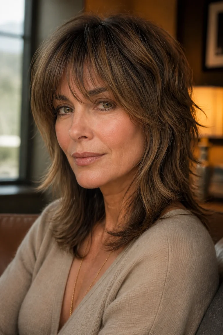 25 Sweeping Layers with Bangs for Women Over 40