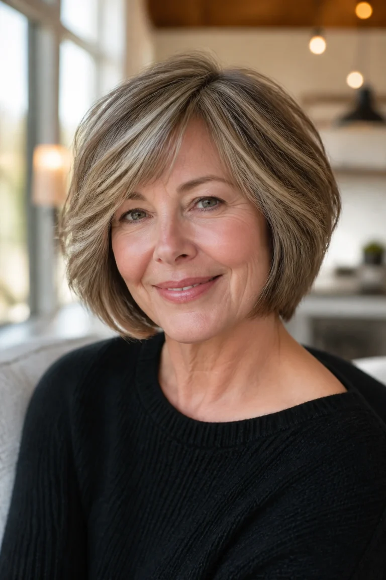 25 Subtle Bobs with Layers for Women Over 50