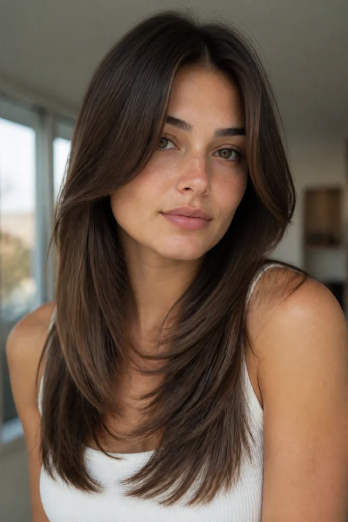 25 Long Layers for Straight Hair and Heart-Shaped Faces