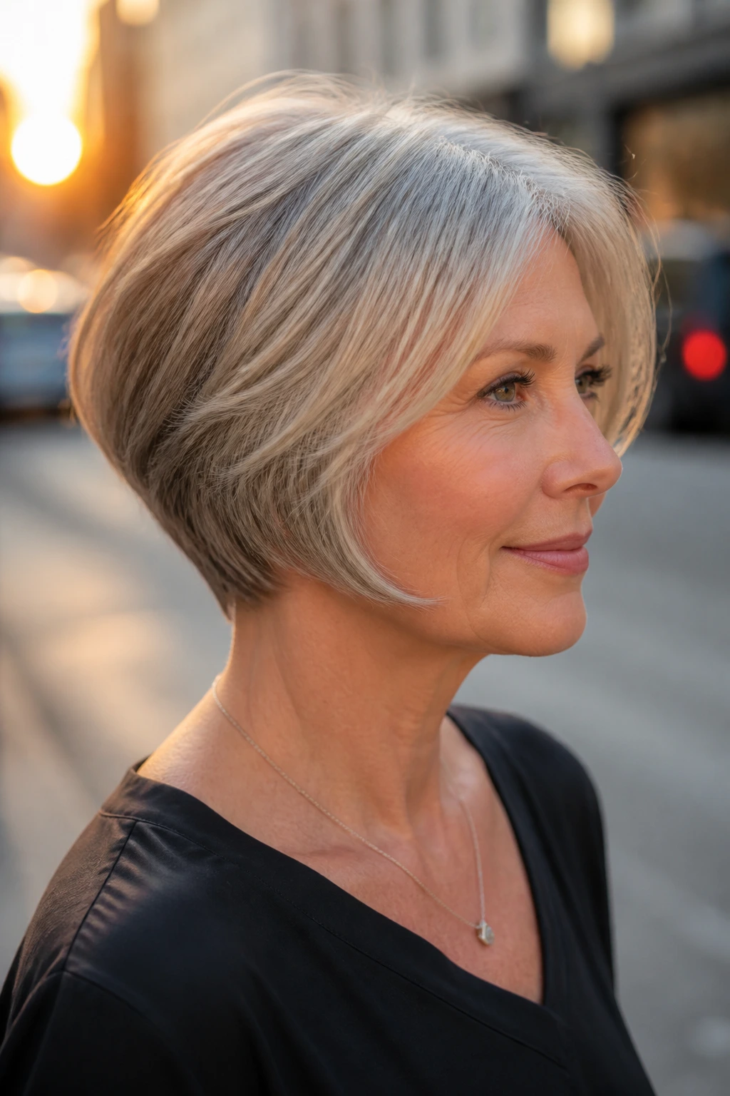 Real woman wearing a soft wedge with tapered sides