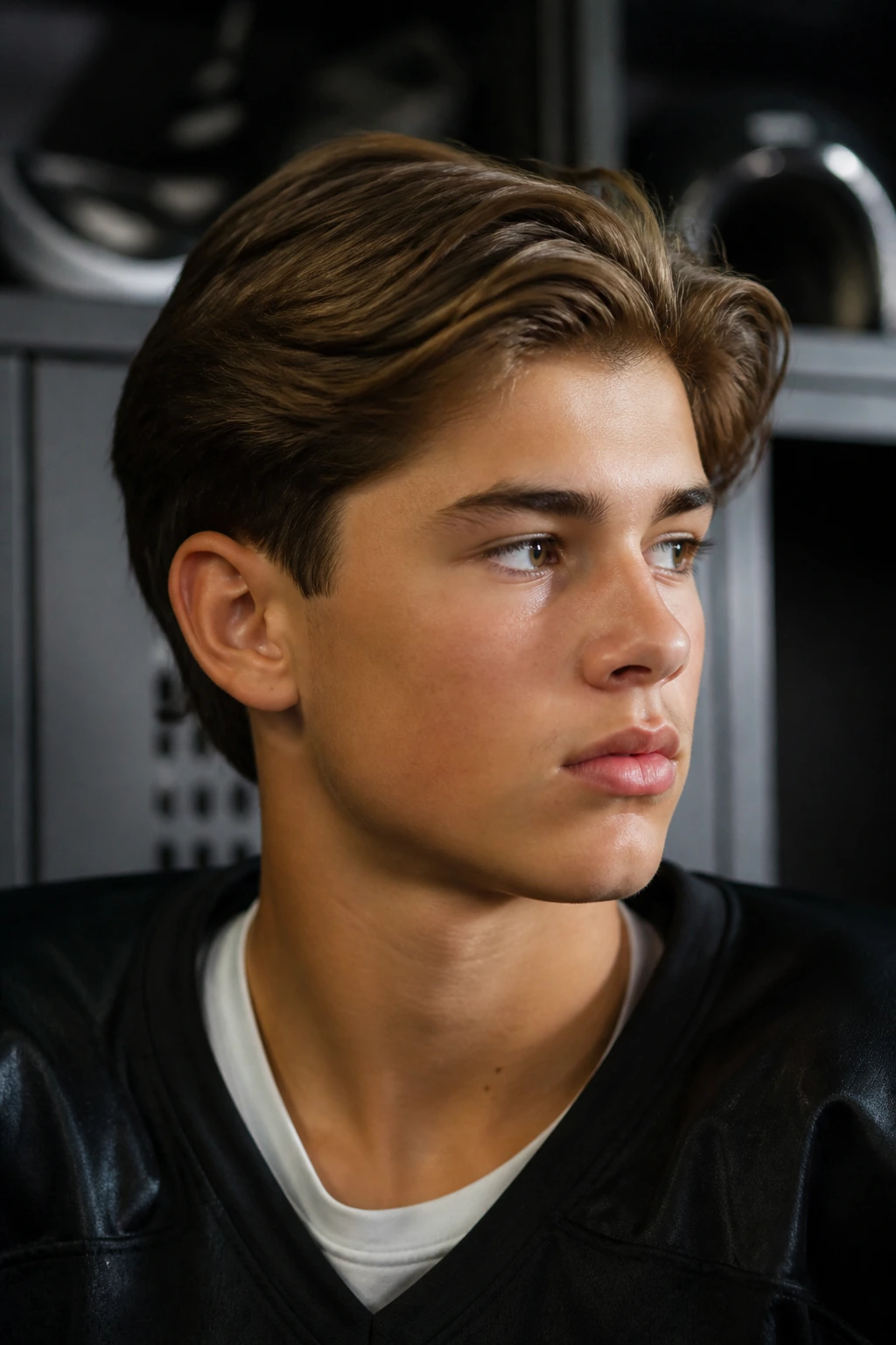 Teen boy with sport trim bob hairstyle