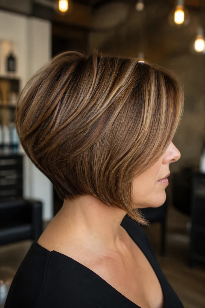 25 Short Thick Bobs for Round Faces with Lowlights