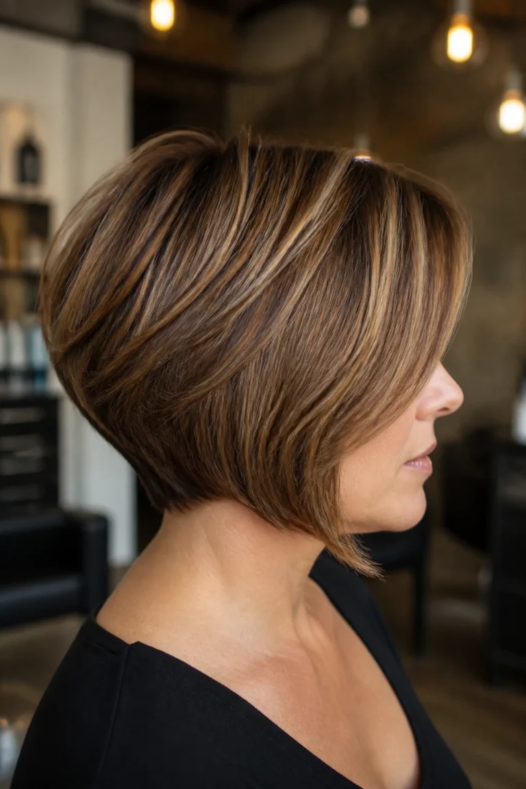 25 Short Thick Bobs for Round Faces with Lowlights