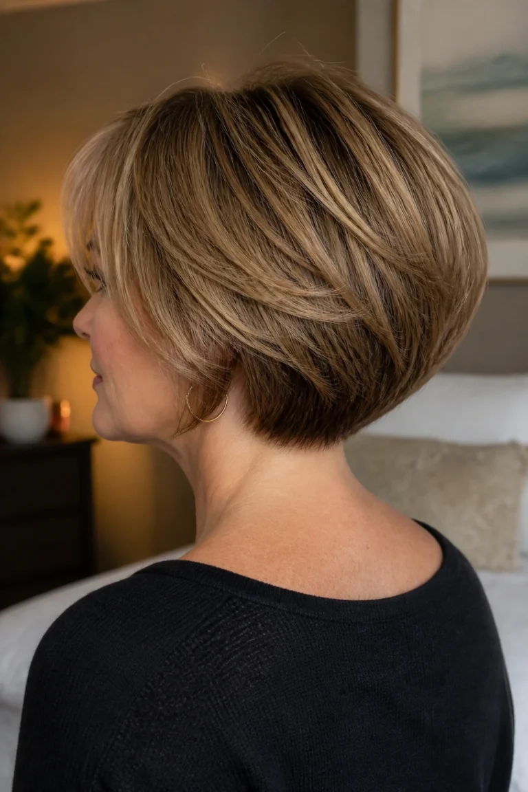 25 Short Necks Bobs for Women Over 40 with Thick Hair
