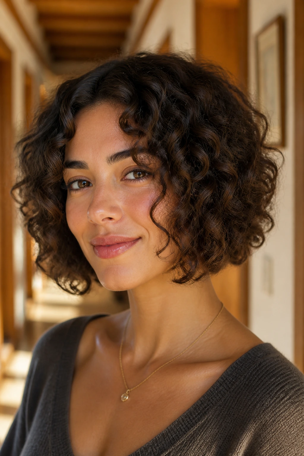Real person with chin-skimming tapered bob