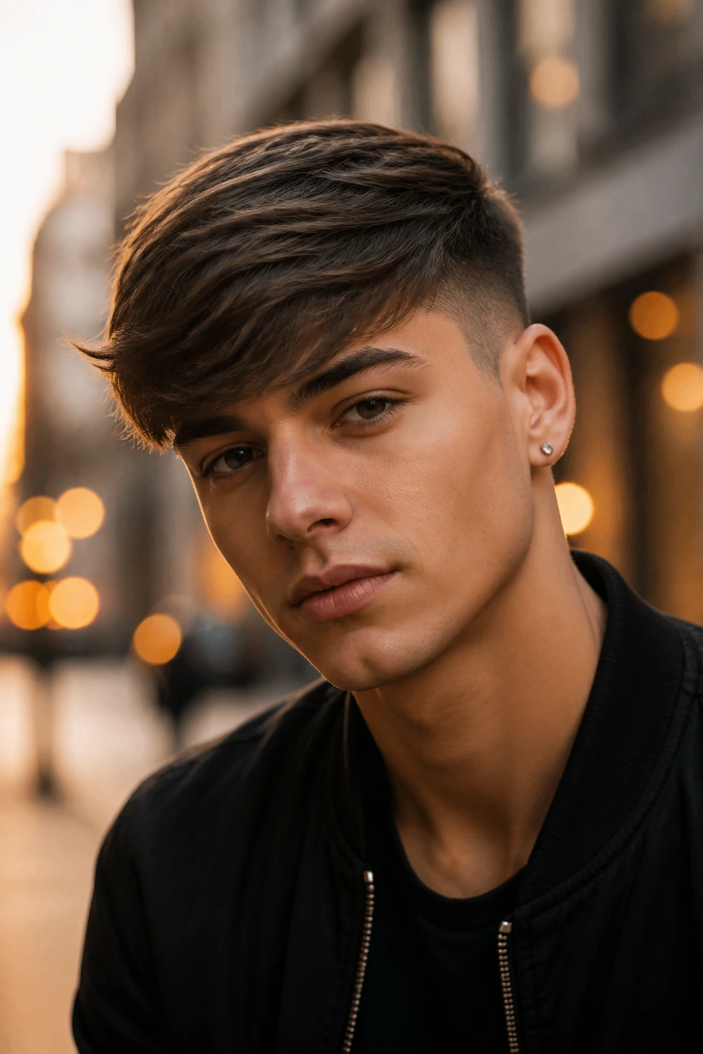 Real person portrait with tapered crop and long fringe