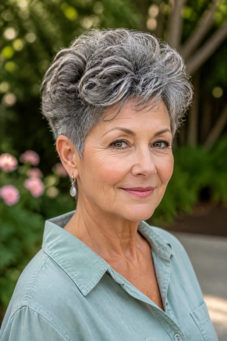 15 Feminine Curly Pixie Cuts for Older Women