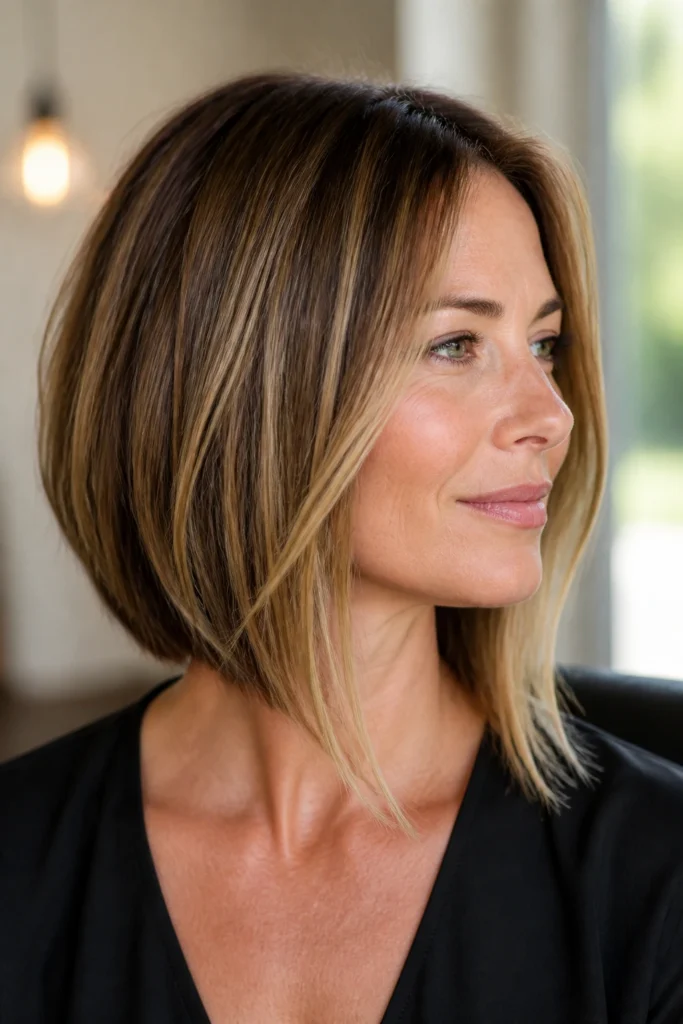 20 Shoulder Length Hairstyles for Women Over 40