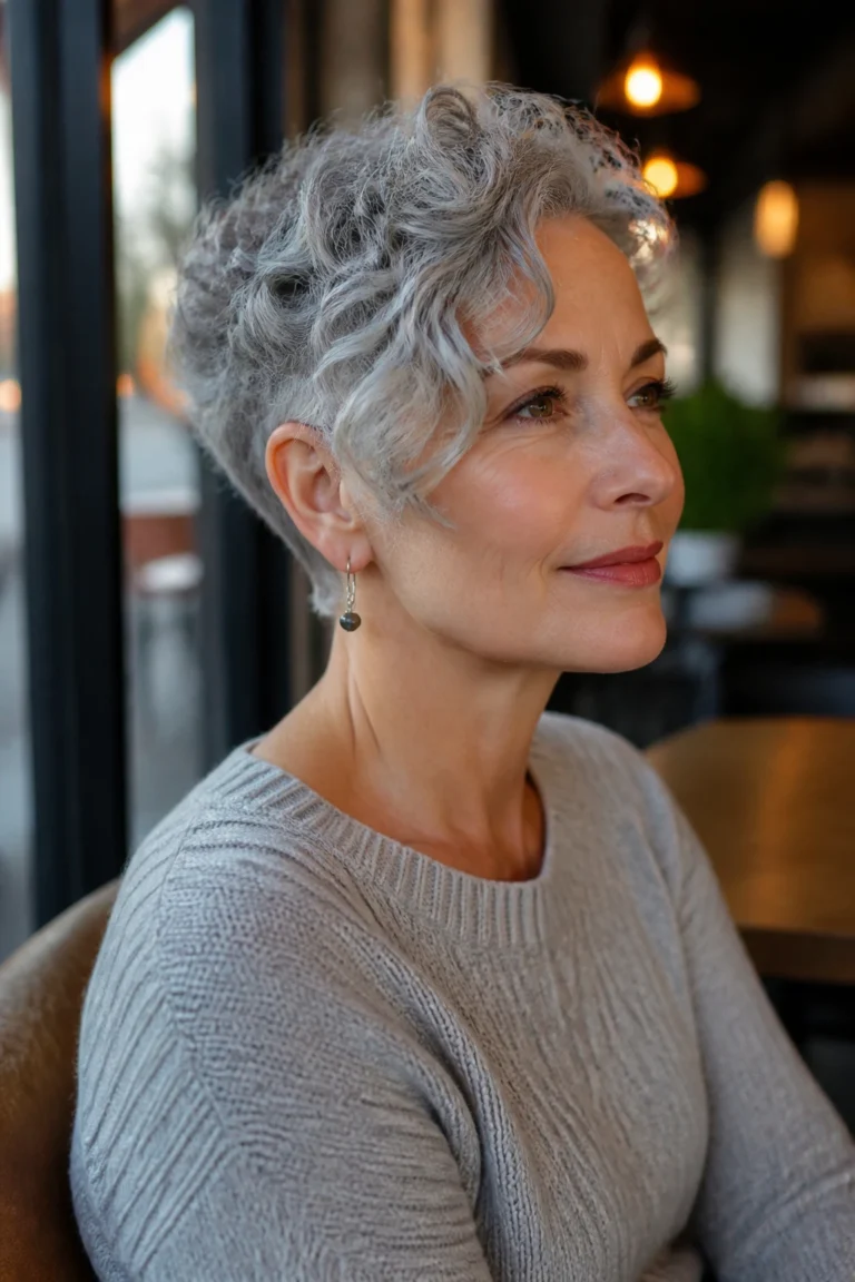 15 Silver Pixie Cuts for Curly Hair with Face-Framing Layers