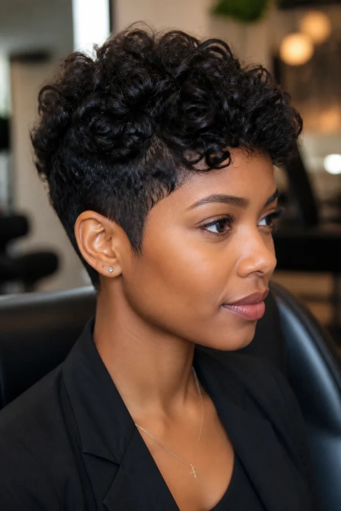 25 Short Black Hairstyles for Thick Hair with Loose Curls