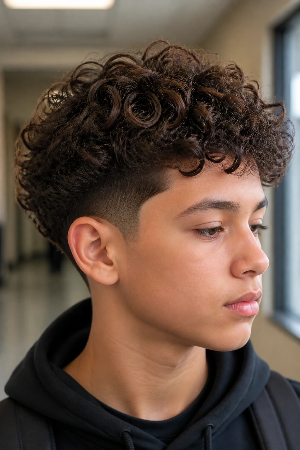 Boy with temple taper and longer ringlets, portrait