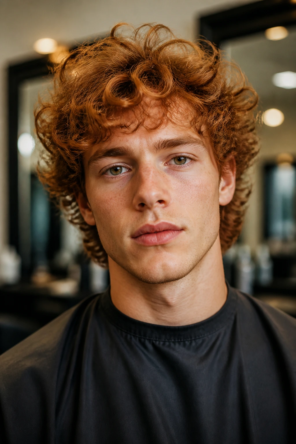 Real person with curly hair showing texture and suitable haircut.