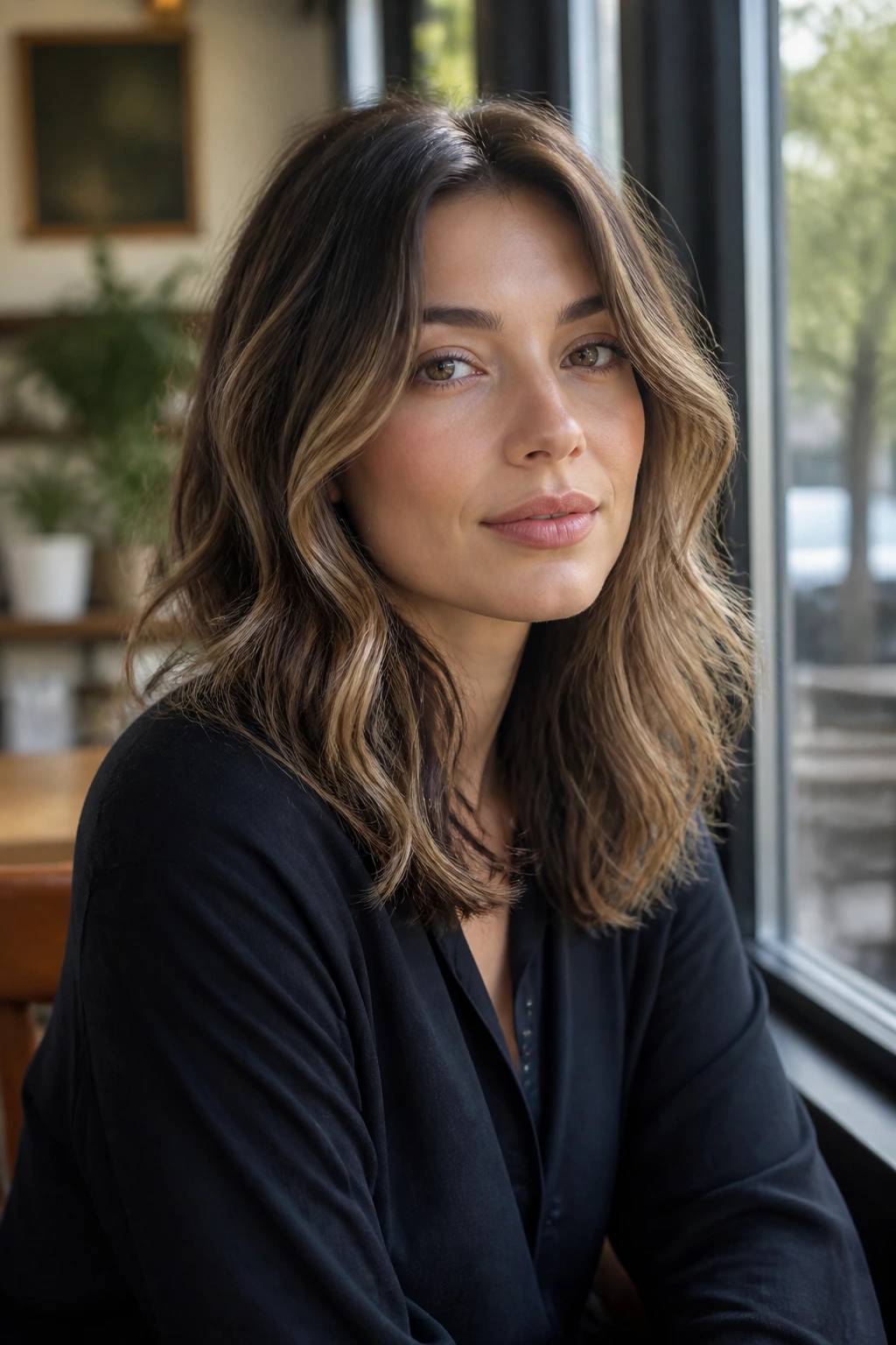 Close-up of a real person showing texture variations in hair under daylight