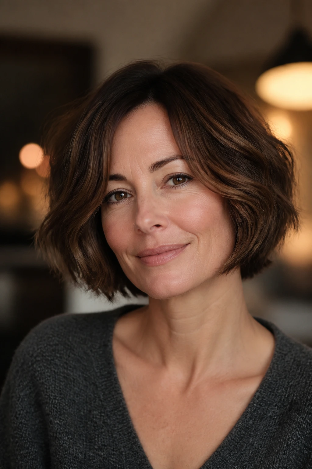 Wavy French bob showing texture variation
