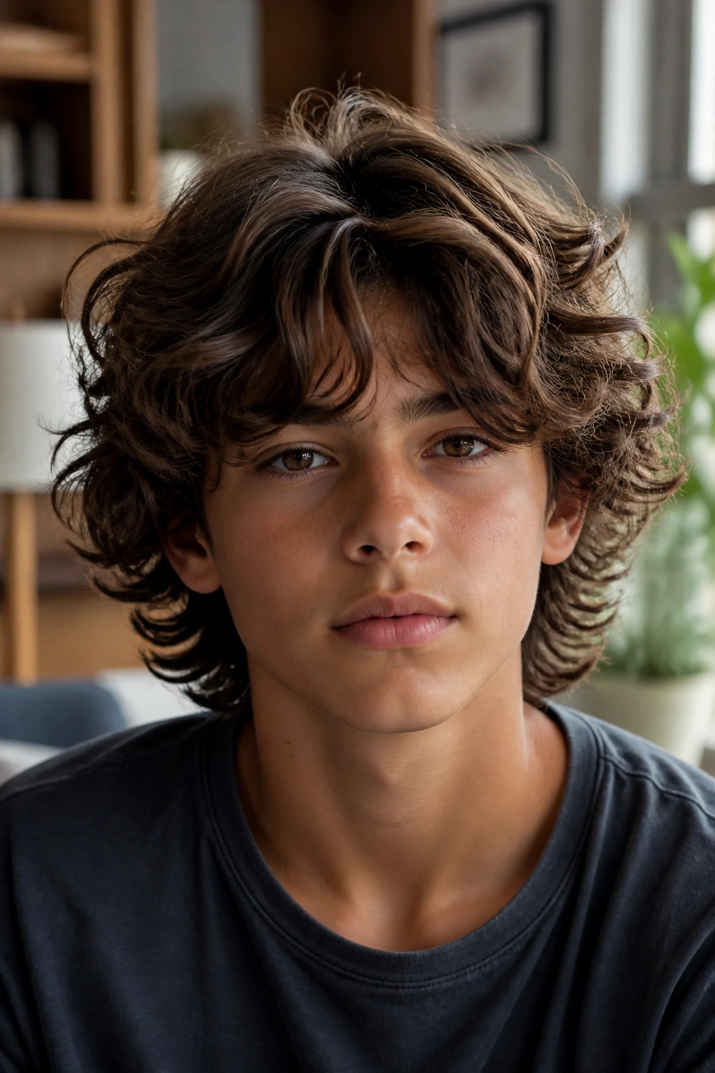 Real boy with thick hair in a long versatile style showing natural texture.