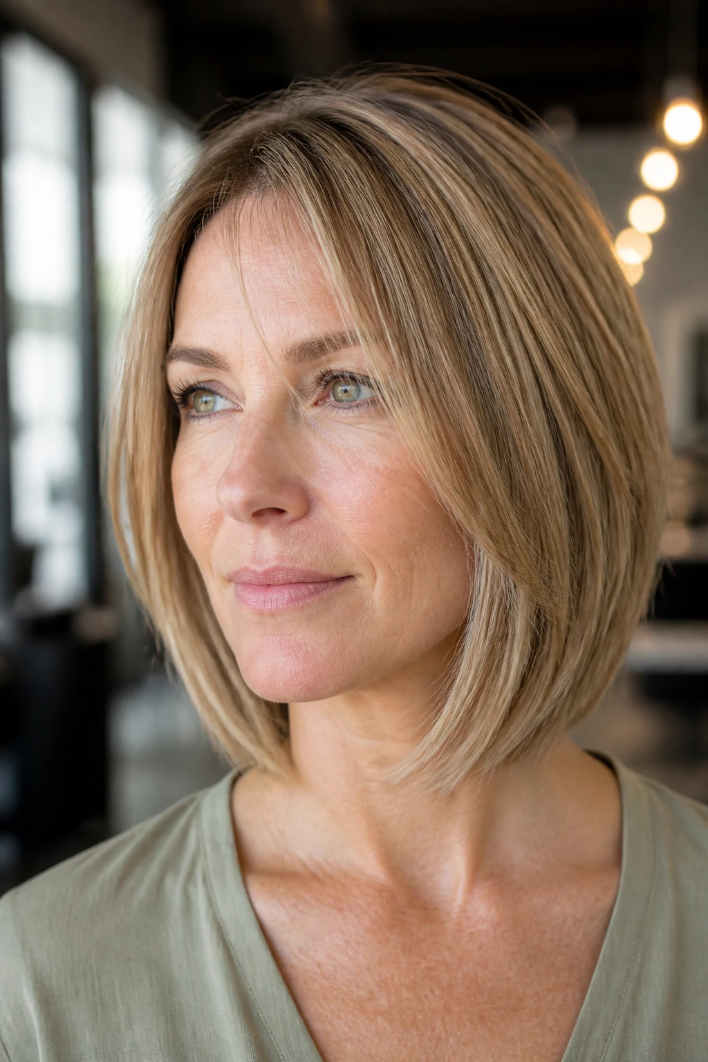 Close-up of thin hair with dense perimeter