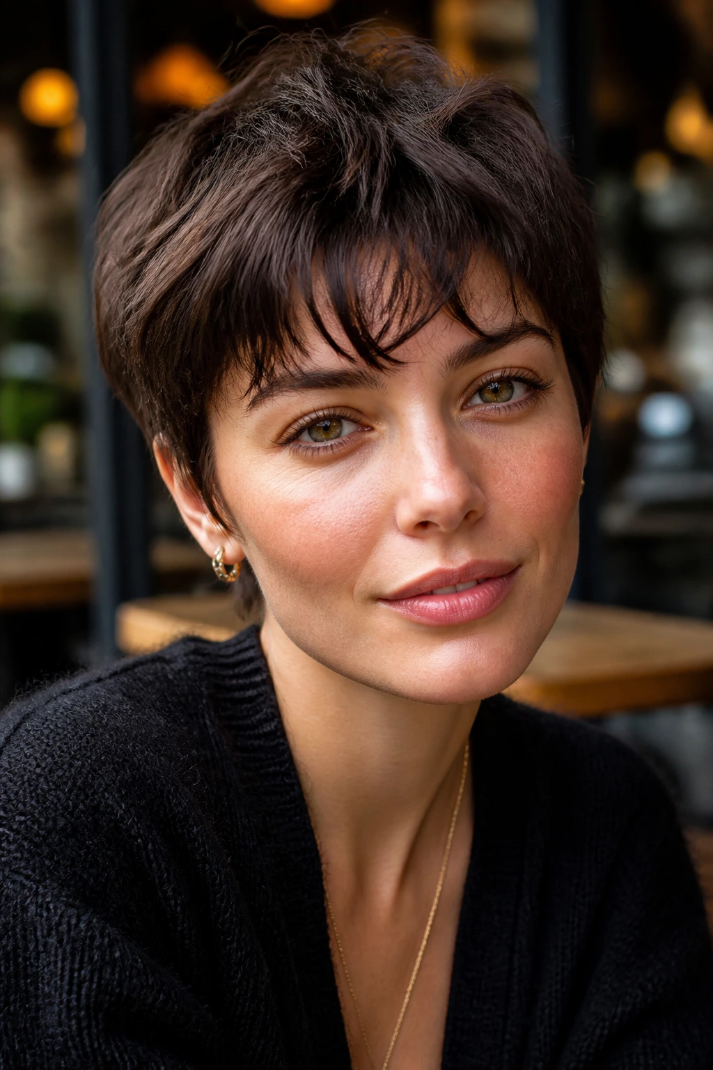 Portrait of a person with tousled crop and broken-up fringe