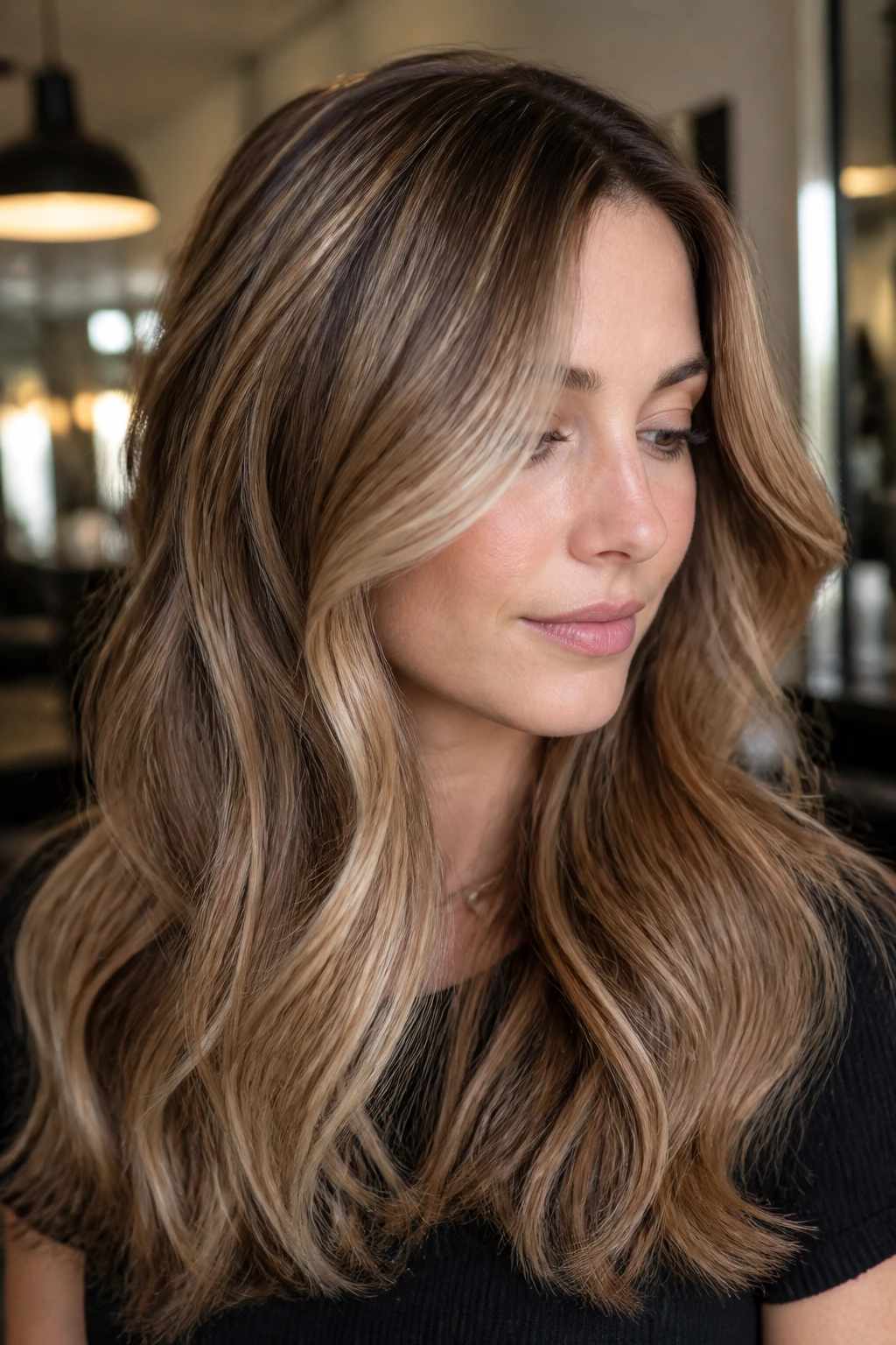 Real woman showing beige caramel and golden caramel tones to match undertones