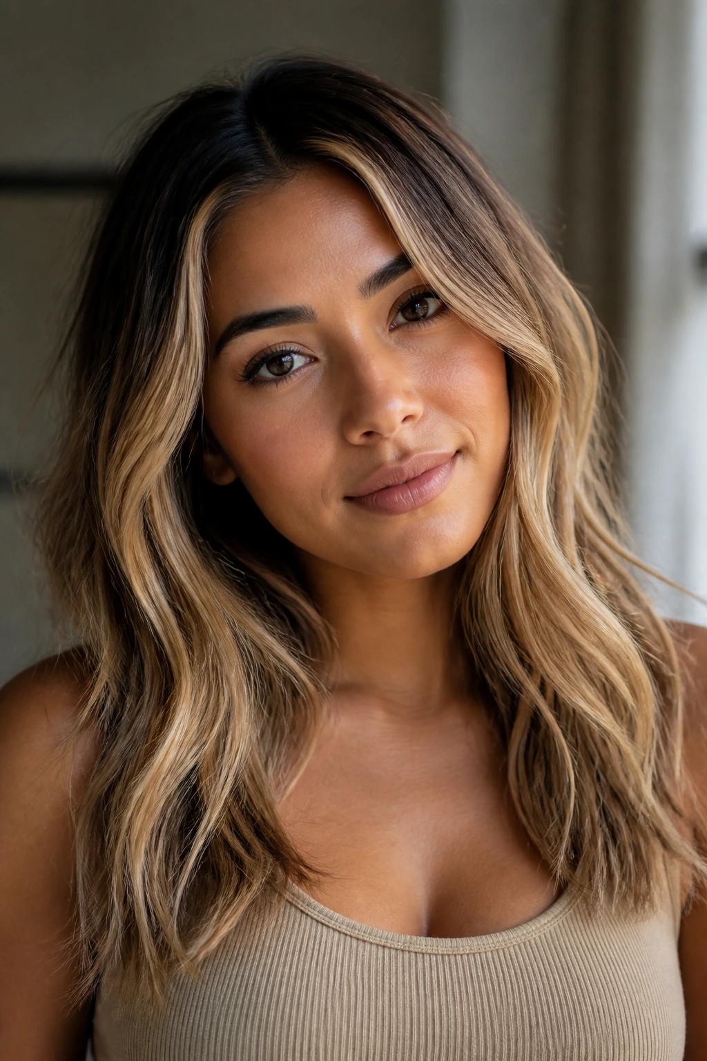Portrait showing warm beige-honey blonde tones suitable for undertones.