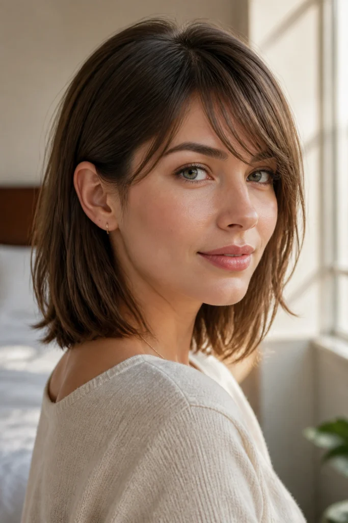 25 Angled Bangs for Medium Hair and Oval Faces