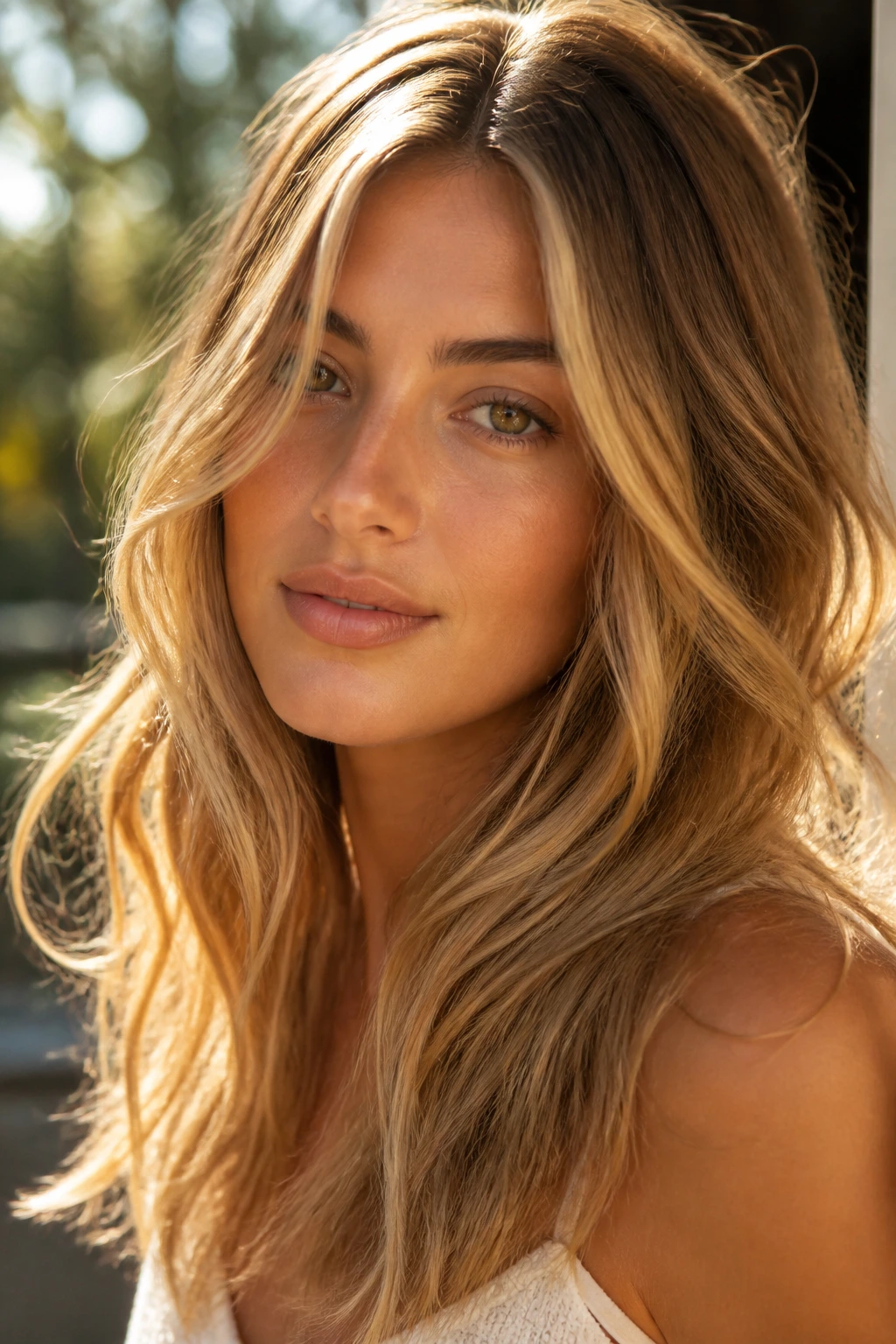 Portrait of a person with warm blonde finish in sunlit light