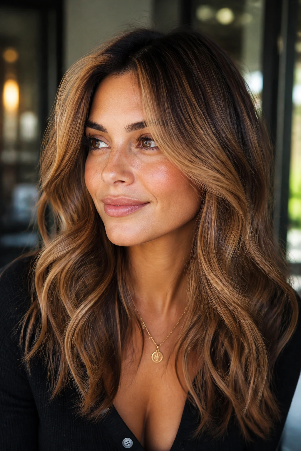 Portrait of a person with warm highlights framing the face