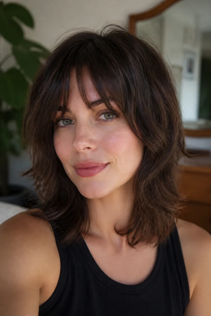 22 Wash Go Shag Haircuts for Fine Hair with Curtain Bangs