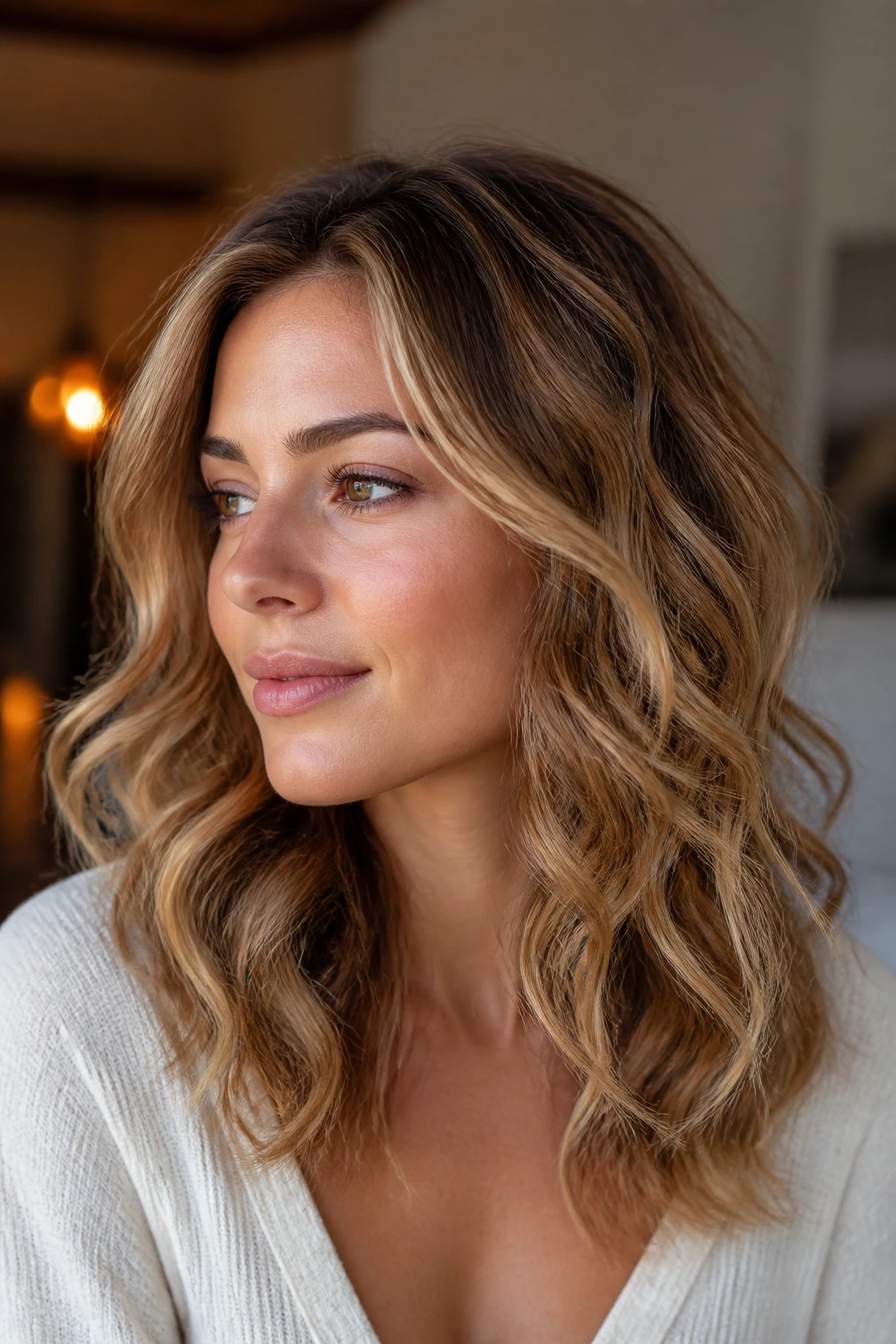 Portrait showing multiple wave variations on one head
