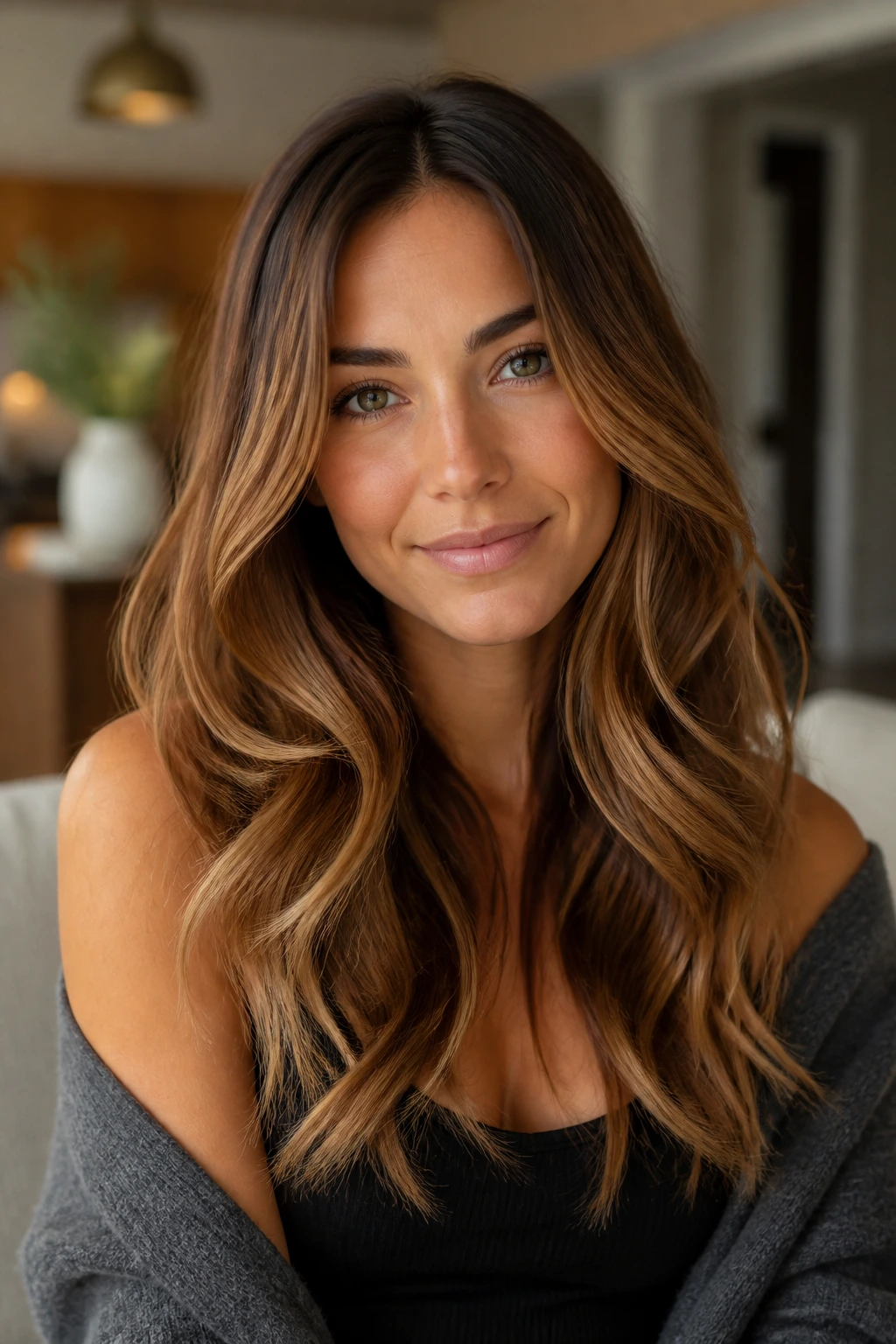 Portrait of a real person with whiskey shade hair showing gradient tones